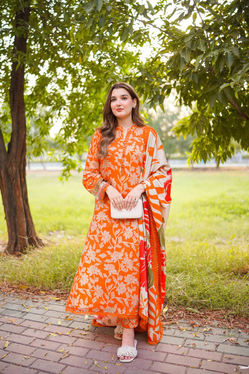 03-Piece Digital Printed Lawn Suit Ready To Wear
