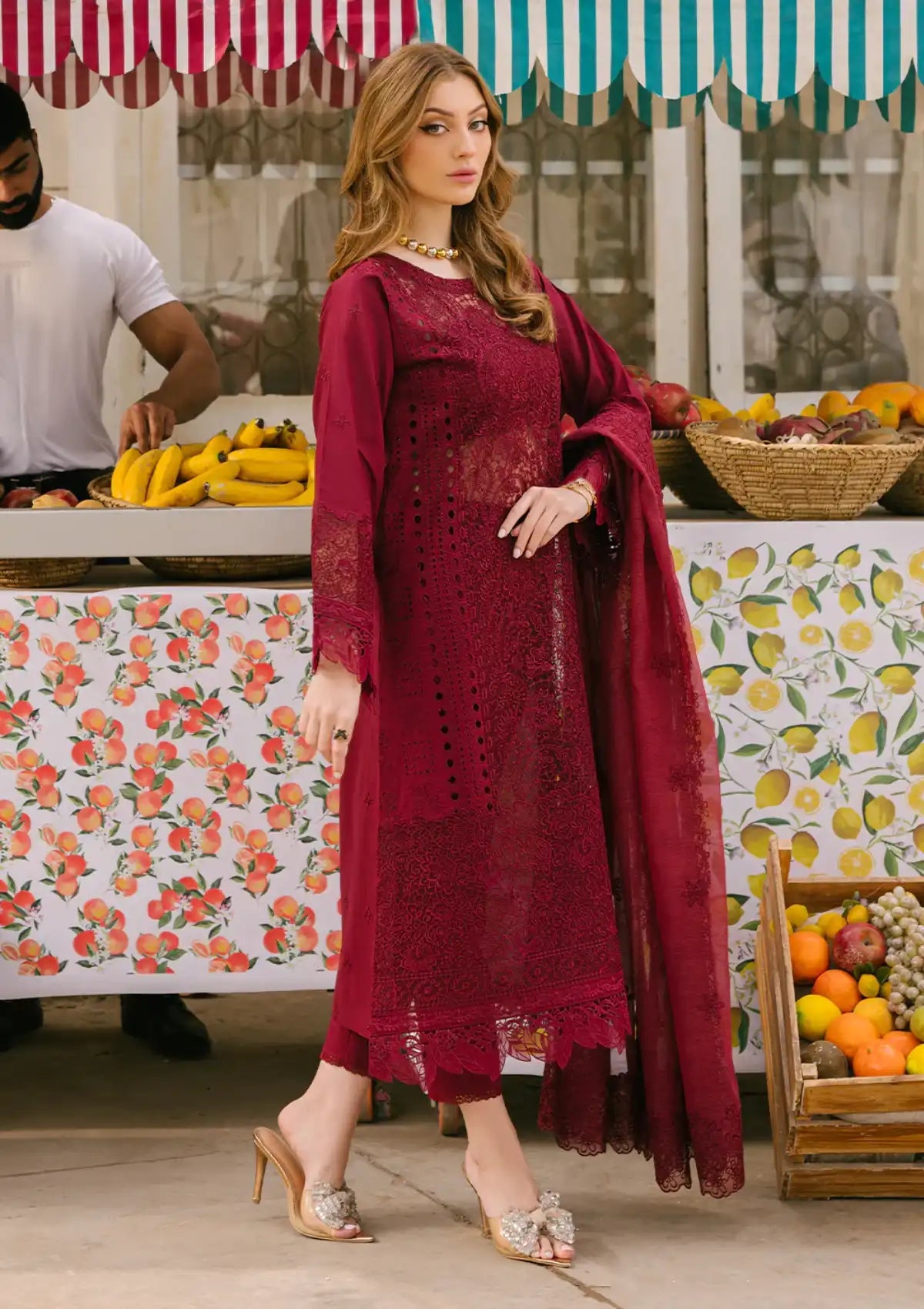 Mahnoor  Embroidered Lawn Dres - Kapra Collection