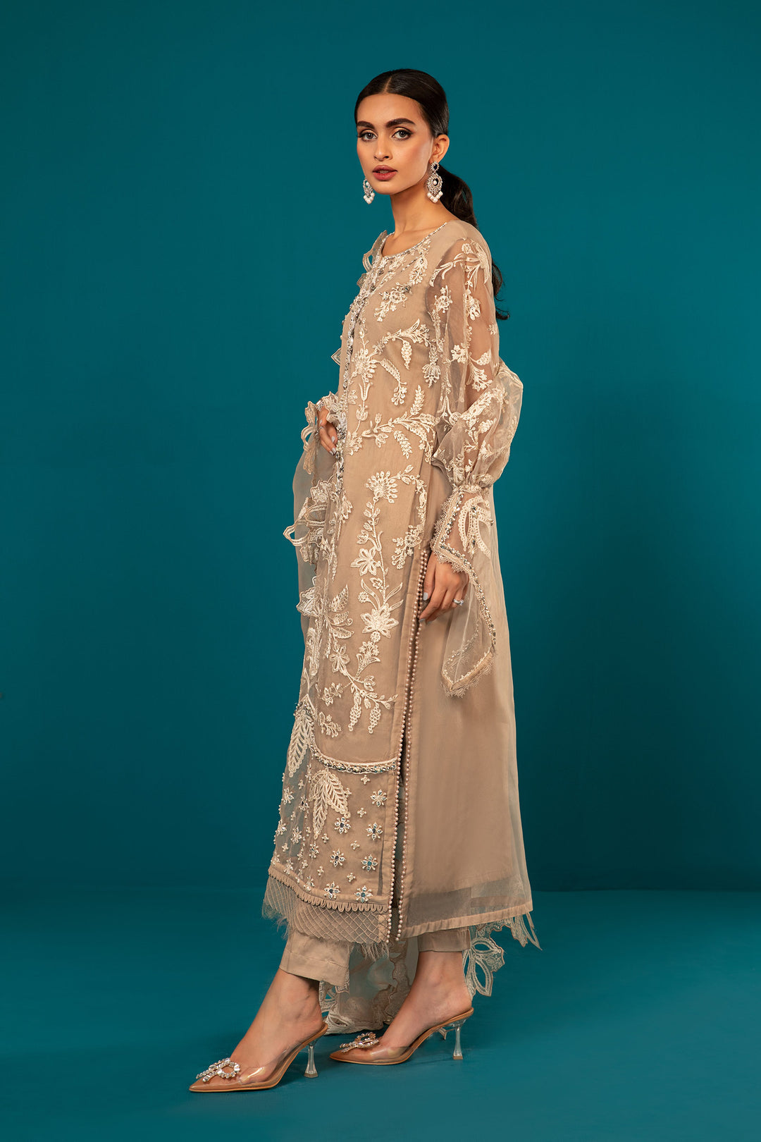 Maria B Luxury Lawn Embroidered Organza Unstitched Dress