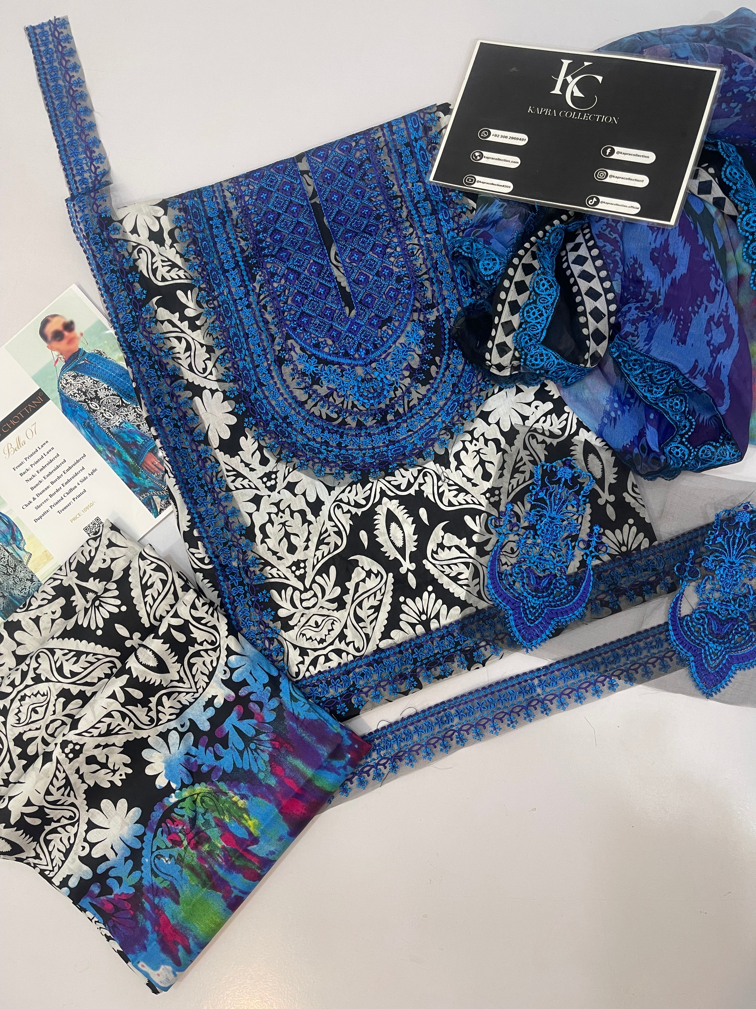 Zc lawn 3piece Unstitched Dress