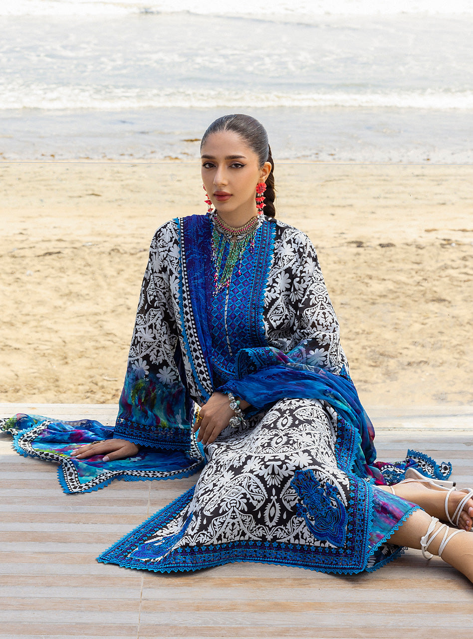 Zc lawn 3piece Unstitched Dress