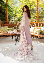 03-Piece Embroidered Cotton Suit With Silk Dupatta | Unstitched