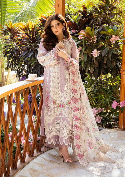 03-Piece Embroidered Cotton Suit With Silk Dupatta | Unstitched