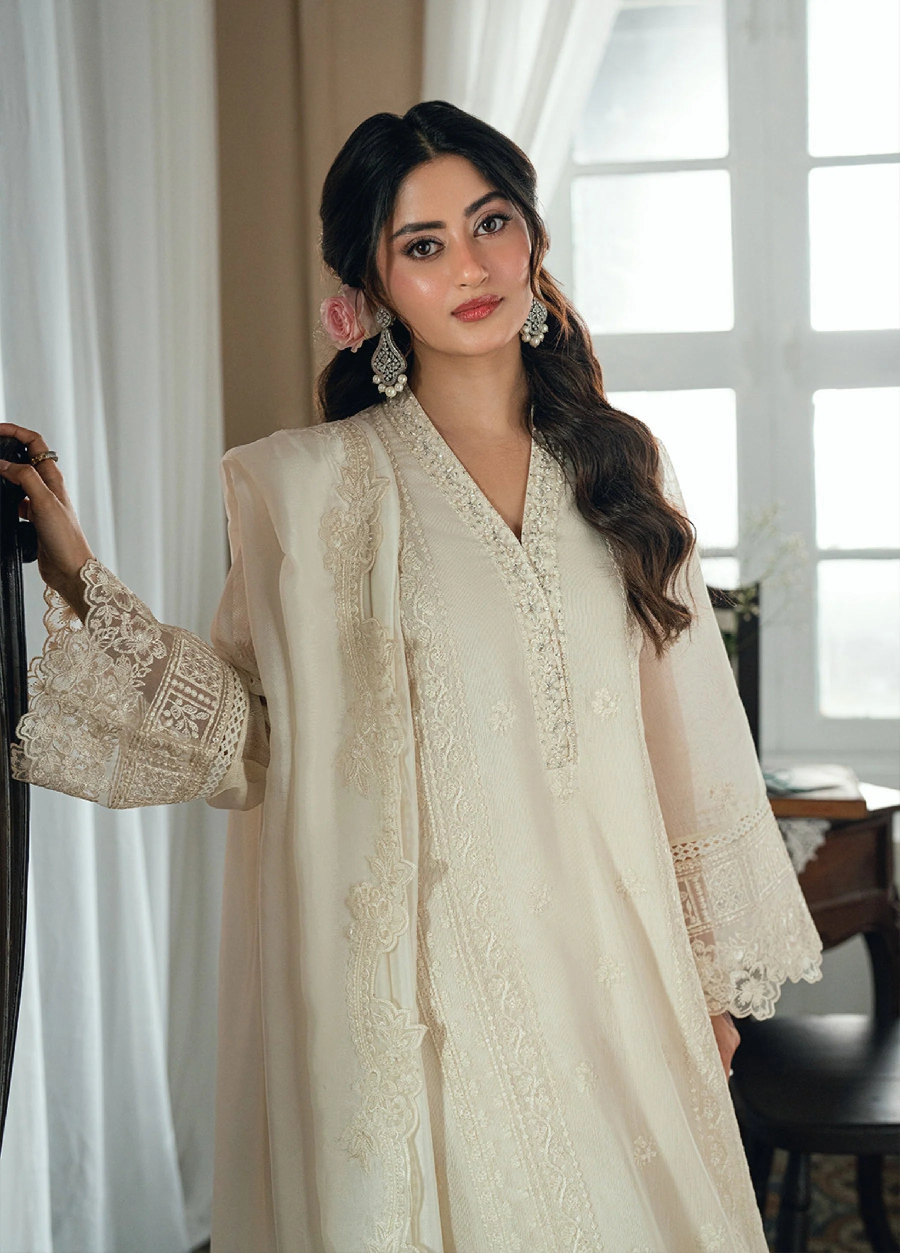 03-Piece Chiffon Suit With Embroidery | Unstitched