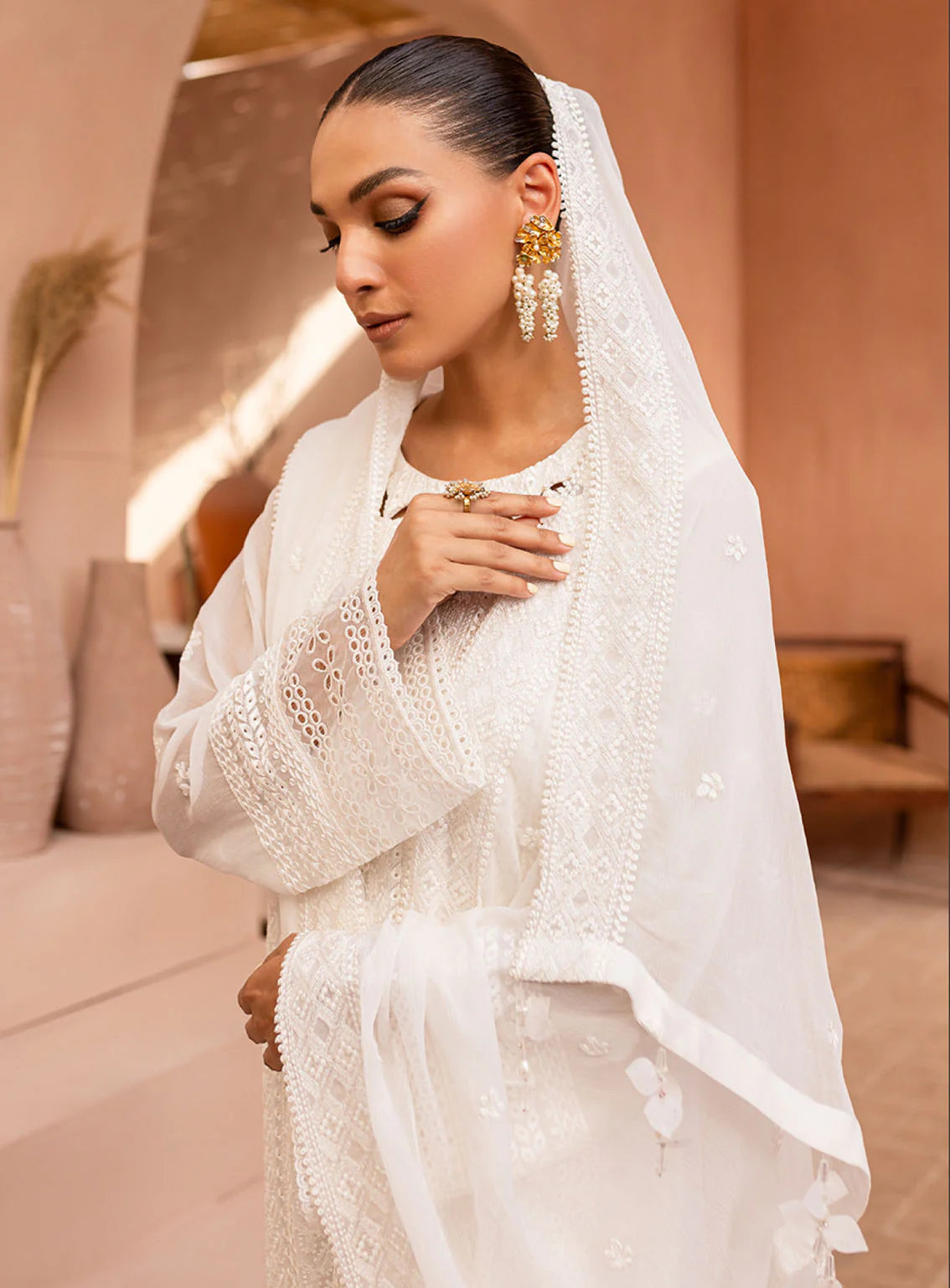 03-Piece Embroiderd Chiffon Suit | Ready To Wear
