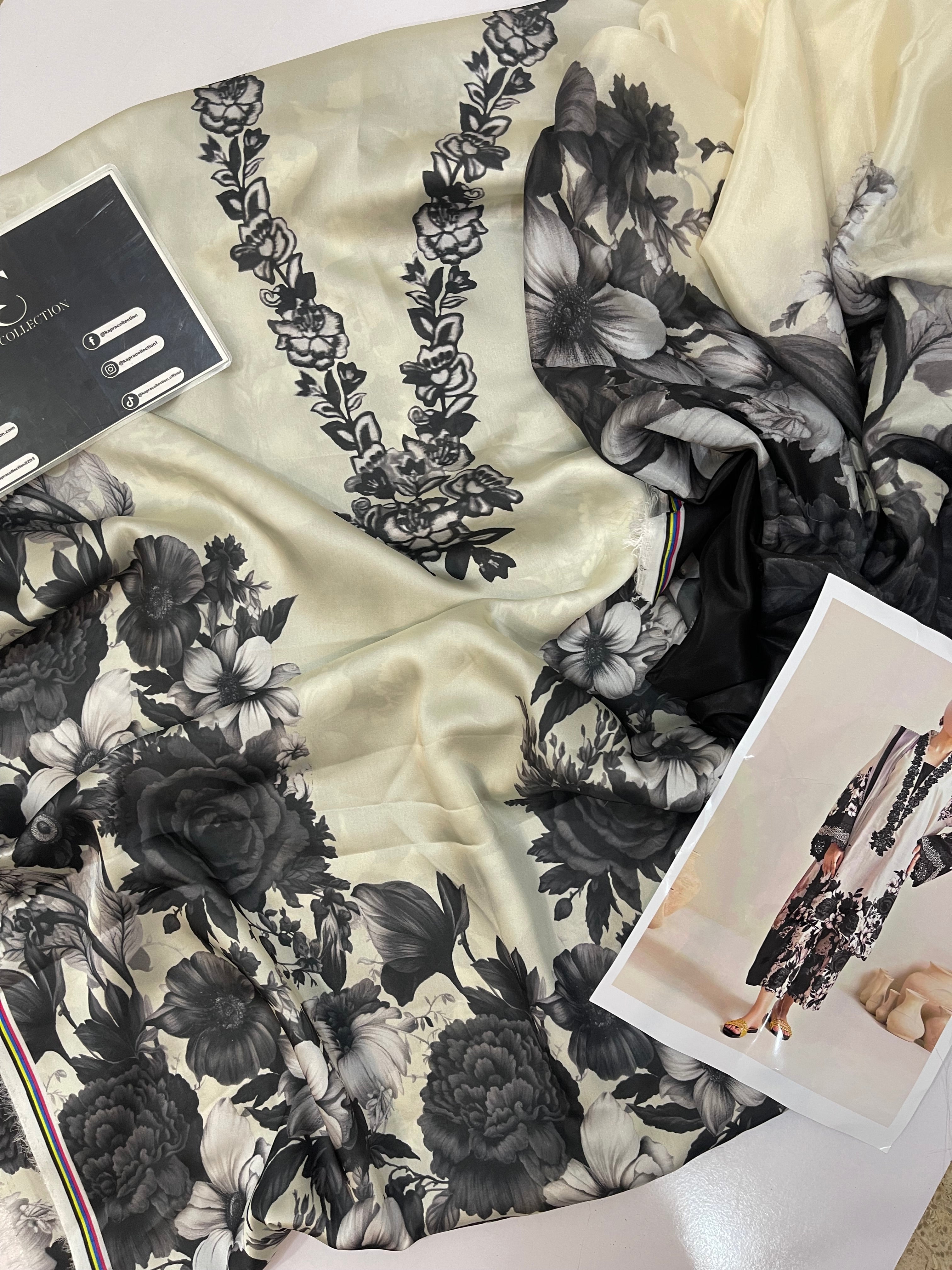 Silk Black Digital Printed Dres Latest Trend