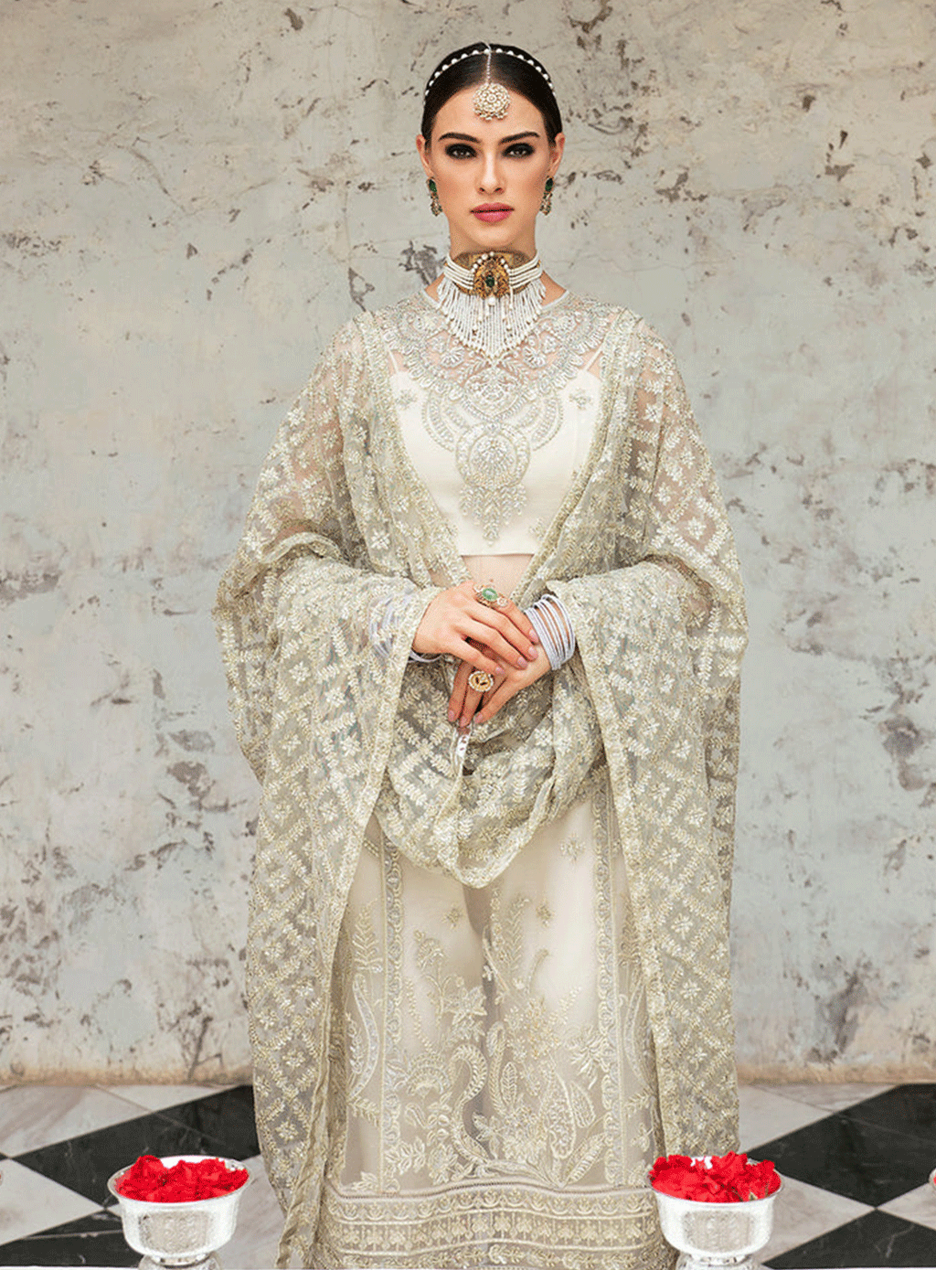 Ayzel By Afrozeh Emb Net Unstitched Dress