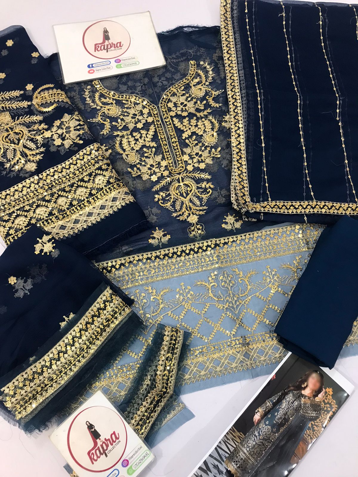 Chiffon mexi  for women clothing (UNSTITCHED) by Kapra Collection - Kapra Collection