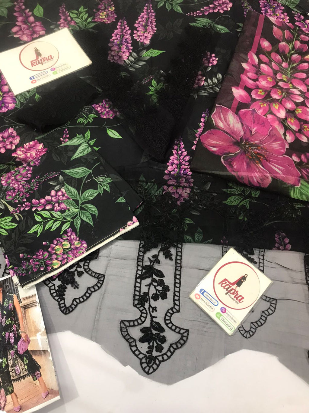 3 piece unstitched lawn printed suit by Kapra Collection - Kapra Collection