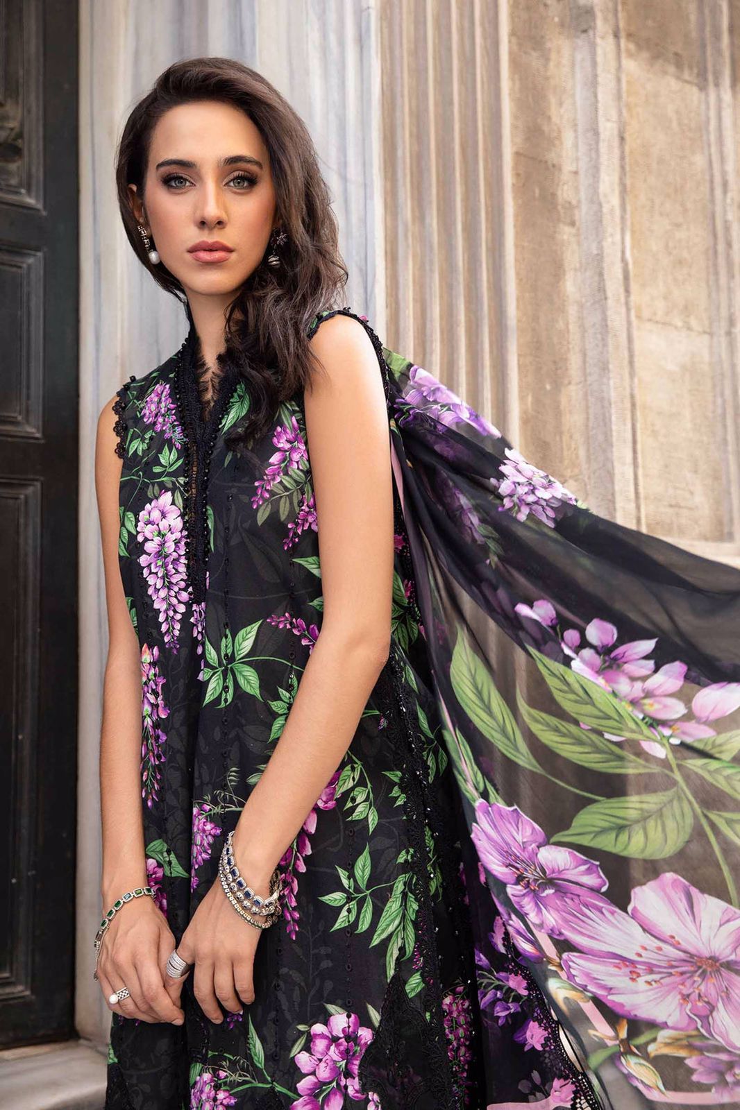 3 piece unstitched lawn printed suit by Kapra Collection - Kapra Collection
