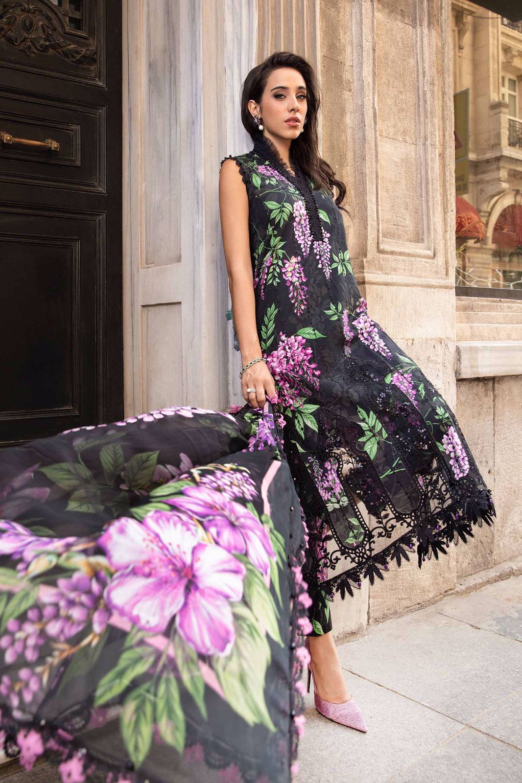 3 piece unstitched lawn printed suit by Kapra Collection - Kapra Collection