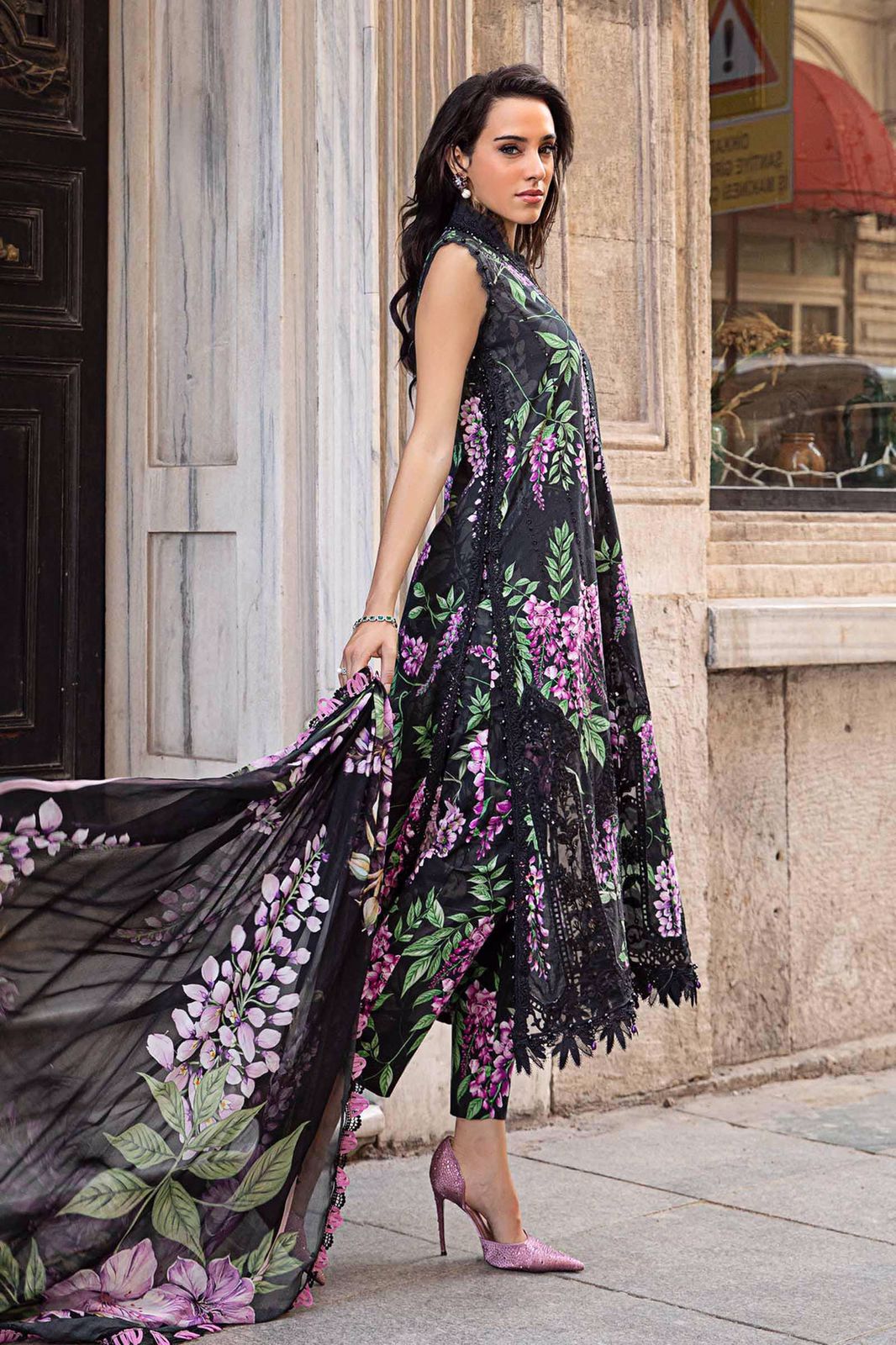 3 piece unstitched lawn printed suit by Kapra Collection - Kapra Collection