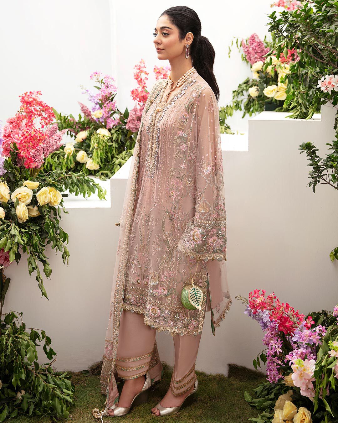 Organza unstitched suit formal wear by Kapra Collection