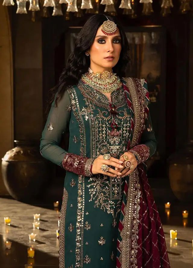 Chiffon formal wear dress unstitched by Kapra collection