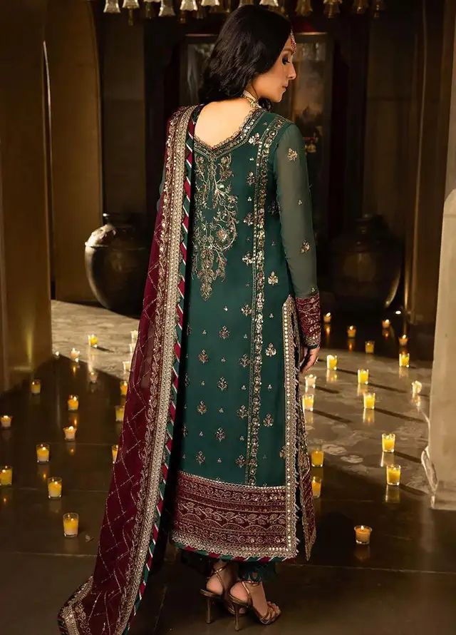 Chiffon formal wear dress unstitched by Kapra collection