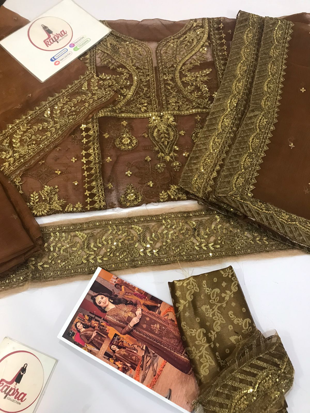 Chiffon formal wear dress unstitched by Kapra collection - Kapra Collection