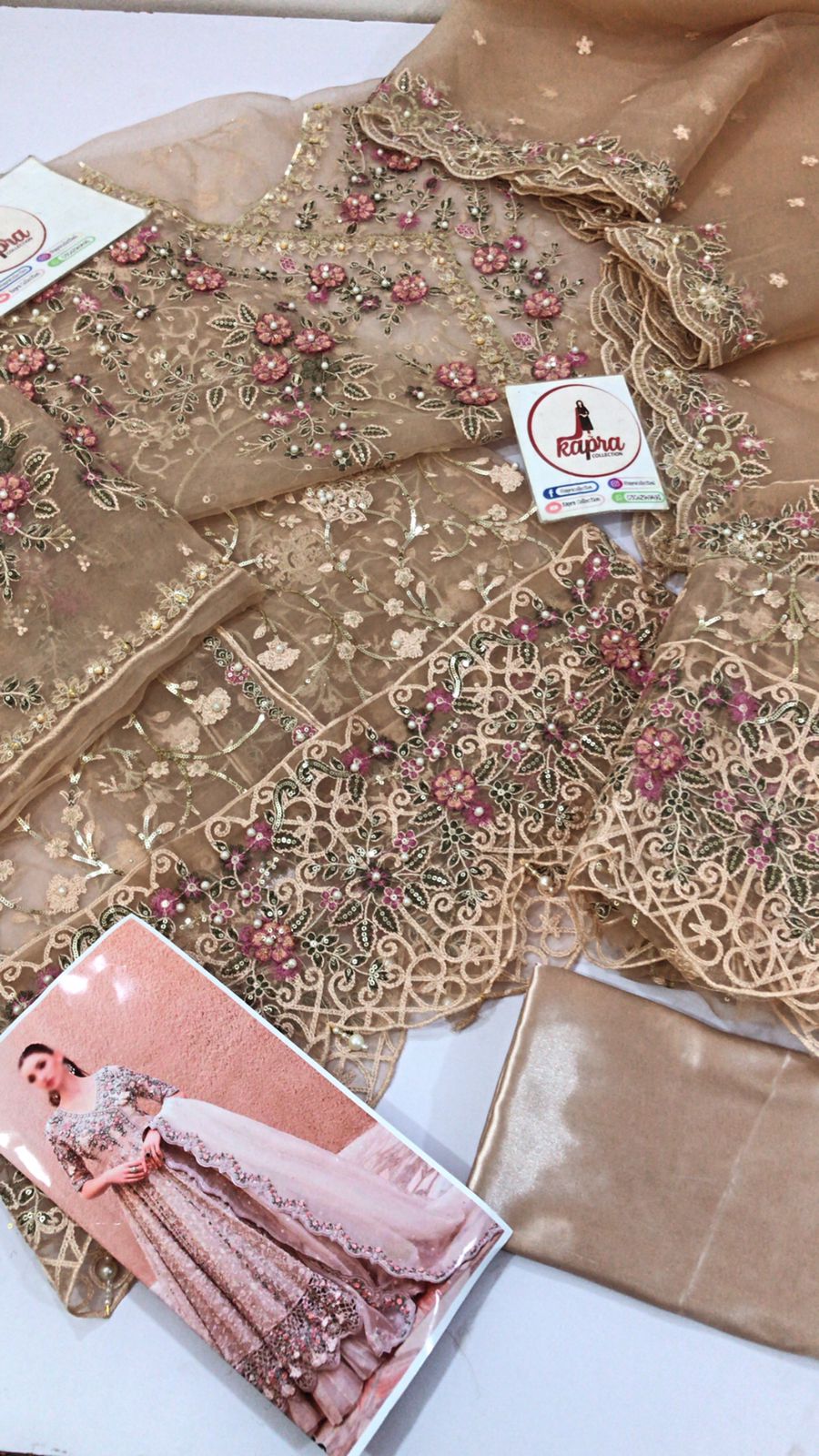 Mexi bridal bridal  dress unstitched by Kapra collection - Kapra Collection