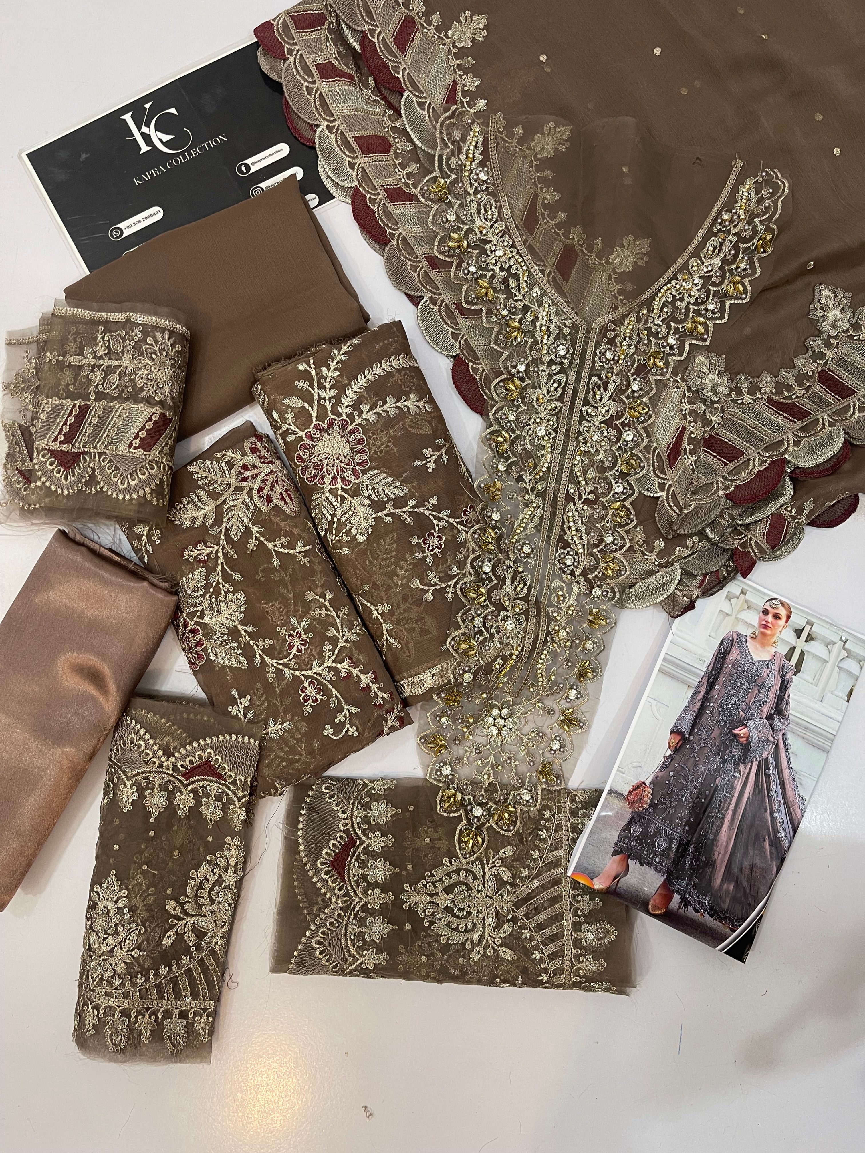 3 Piece Embroidered Chiffon suit