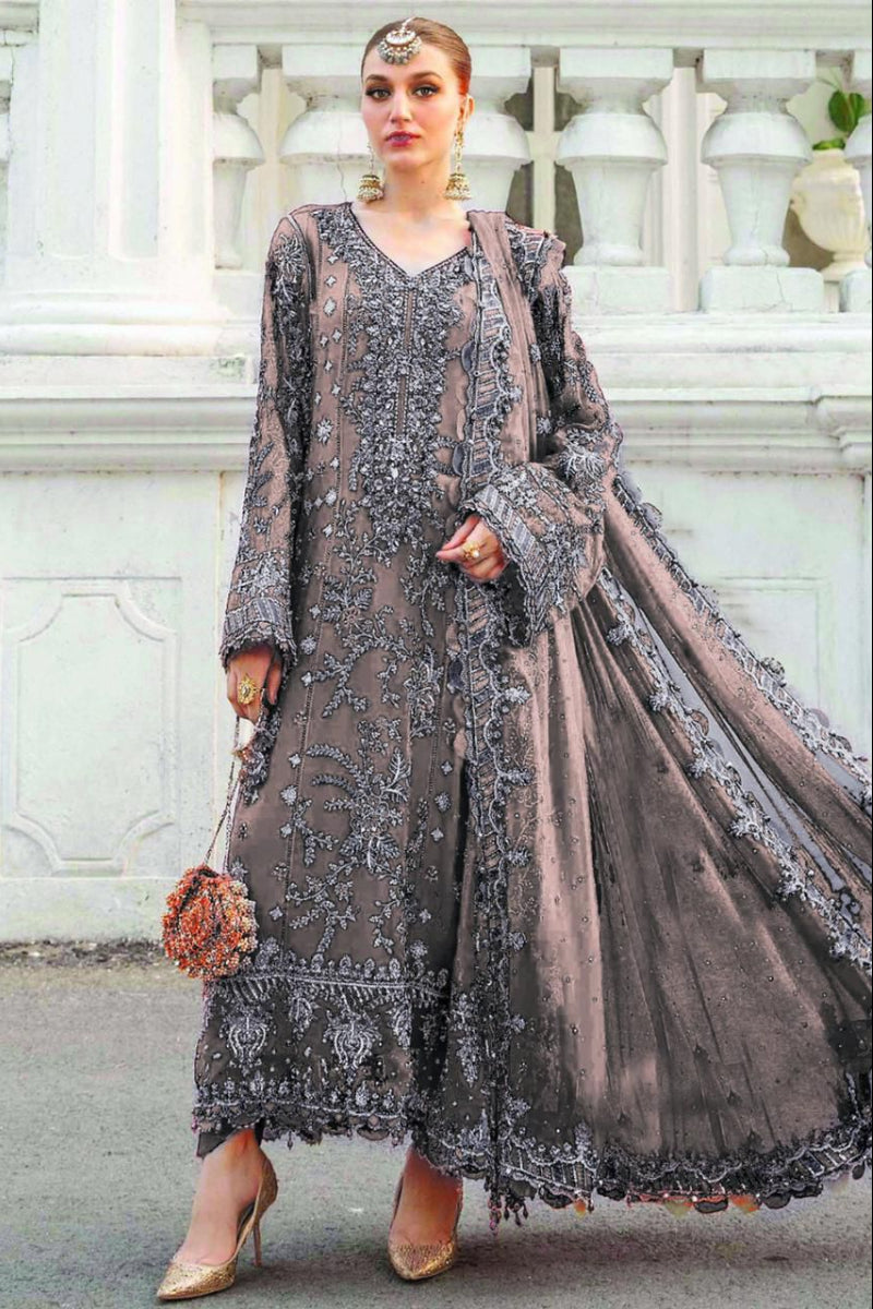 3 Piece Embroidered Chiffon suit