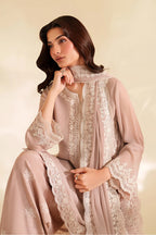 Mehrin – Iznik Inspired Taupe Chiffon Suit