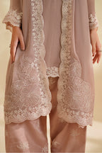 Mehrin – Iznik Inspired Taupe Chiffon Suit