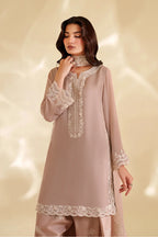 Mehrin – Iznik Inspired Taupe Chiffon Suit