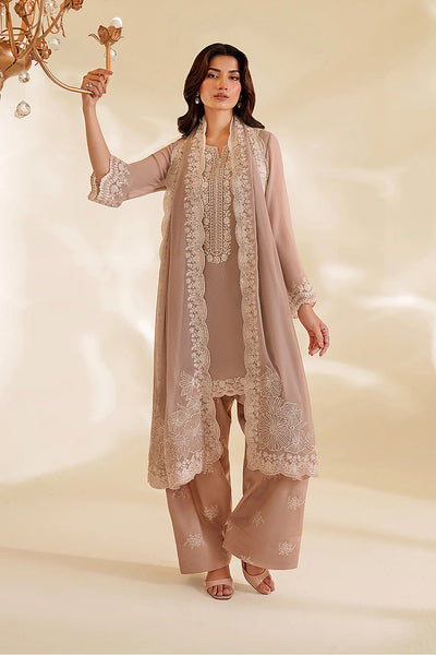 Mehrin – Iznik Inspired Taupe Chiffon Suit