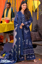 03-Piece Embroidered Lawn Suit With Silk Dupatta | Unstitched