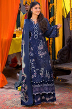 03-Piece Embroidered Lawn Suit With Silk Dupatta | Unstitched
