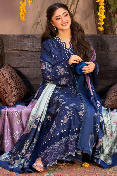03-Piece Embroidered Lawn Suit With Silk Dupatta | Unstitched