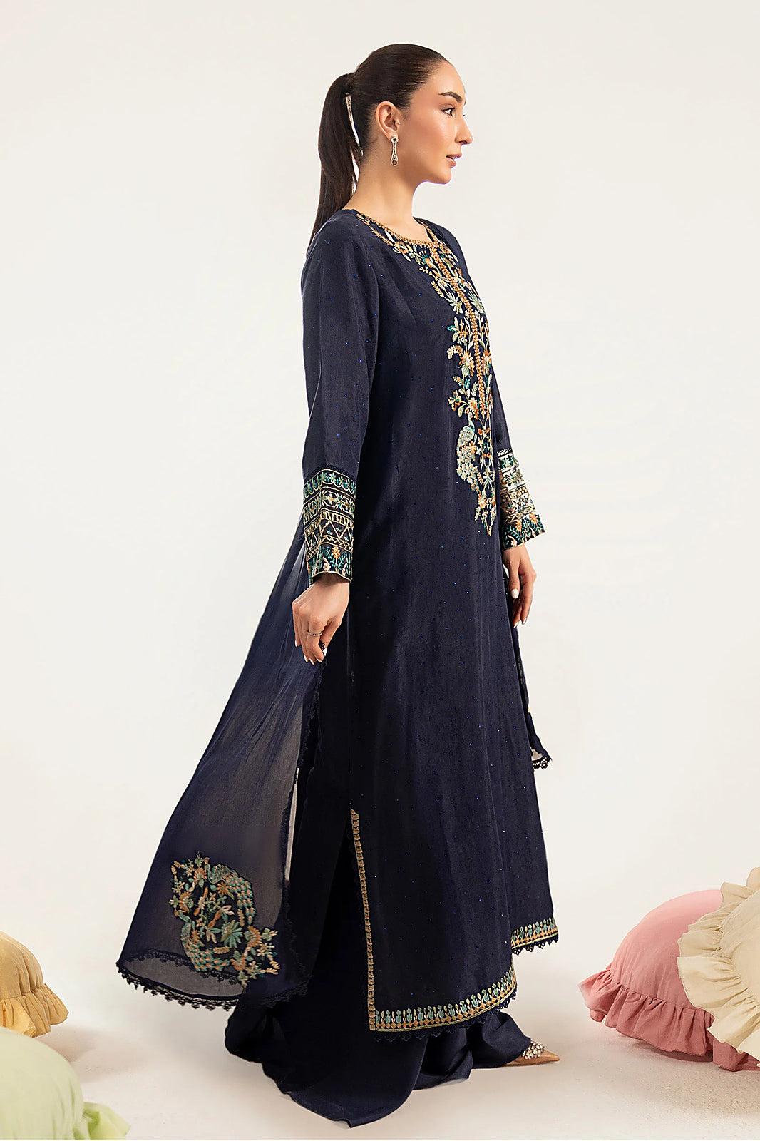 Zarmina – Maria.B Inspired Navy Chiffon Suit