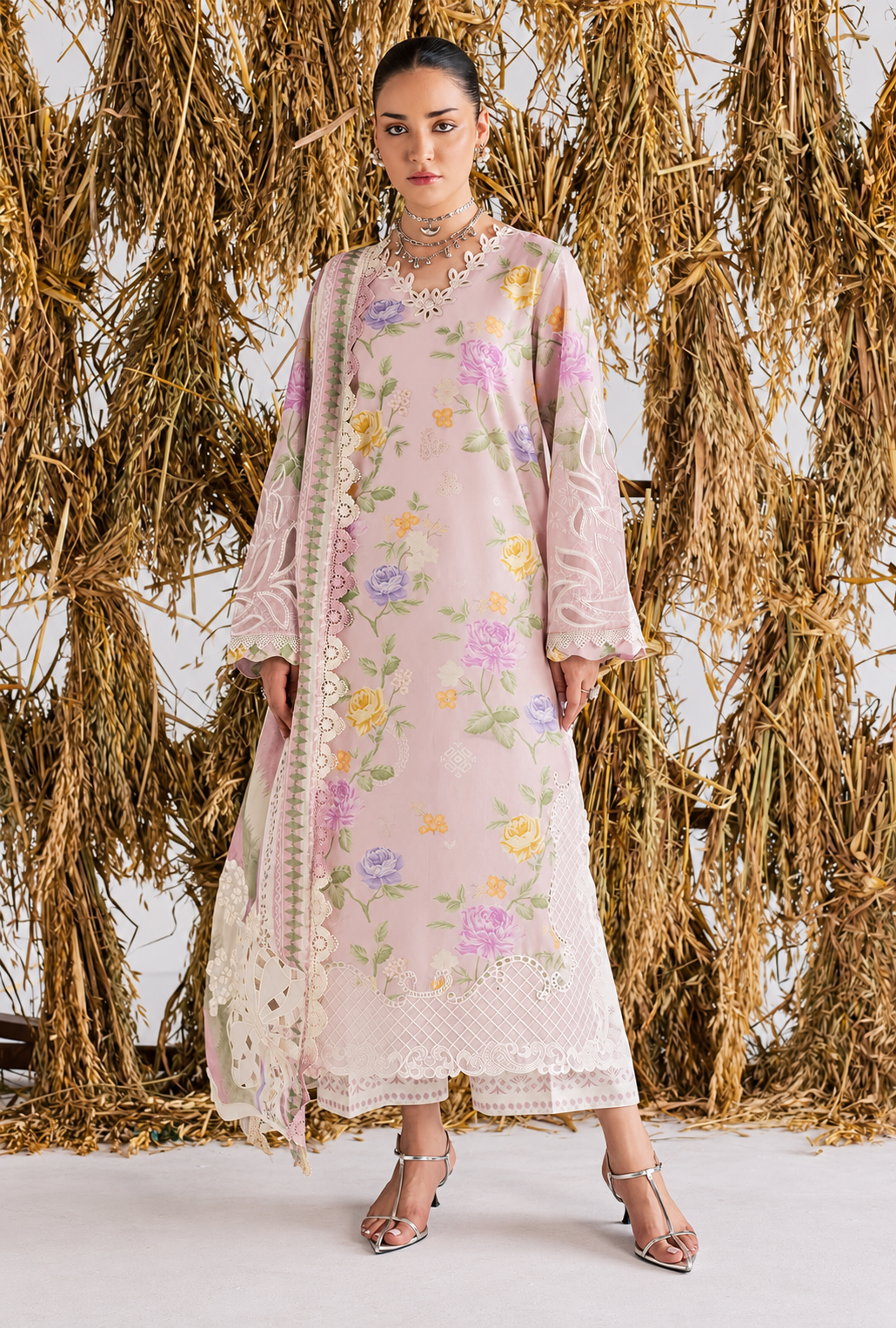Lareesa – Blush Garden Embroidered Lawn Suit