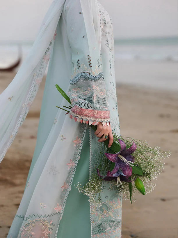 03-Piece Embroidered Lawn Suit With Chiffon Dupatta | Unstitched
