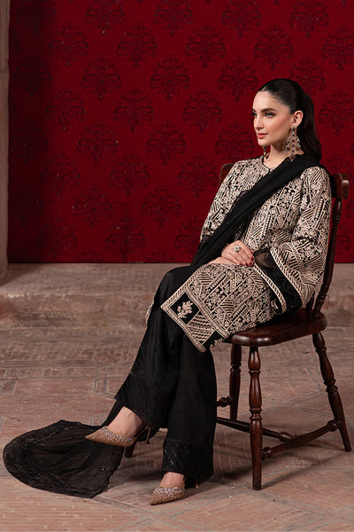 03-Piece Chiffon Suit With Thready Embroidery | Unstitched