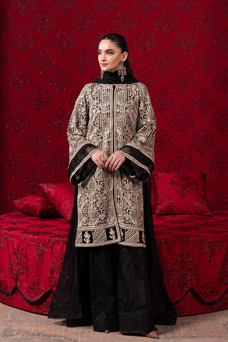 03-Piece Chiffon Suit With Thready Embroidery | Unstitched