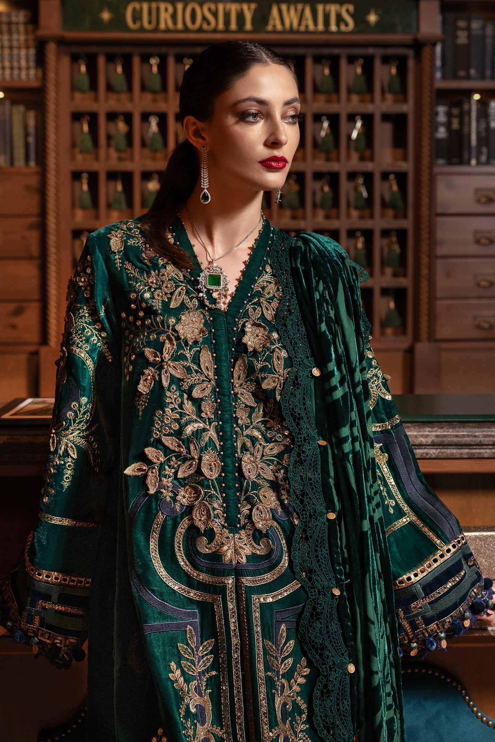 Luxe by Maria B Unstitched Embroidered Velvet 3 Piece Suit