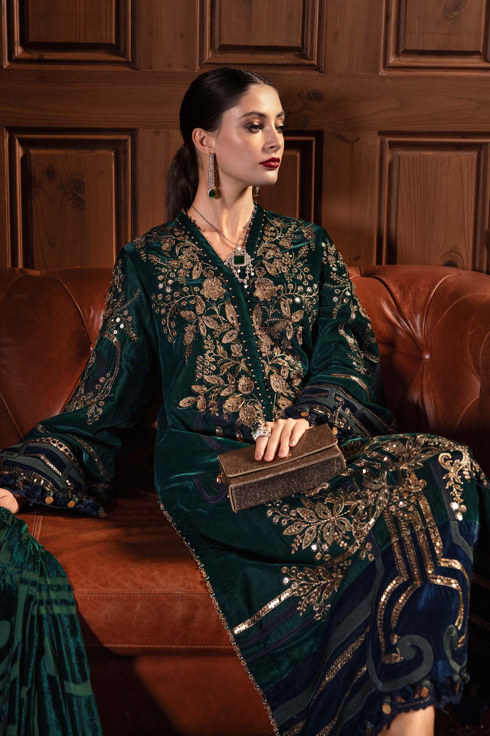 Luxe by Maria B Unstitched Embroidered Velvet 3 Piece Suit
