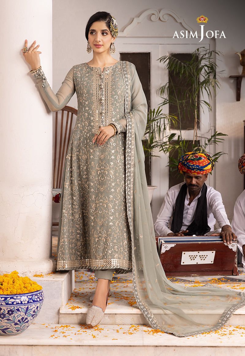 Asim jofa chiffon 9mm seq replica suit - Kapra Collection