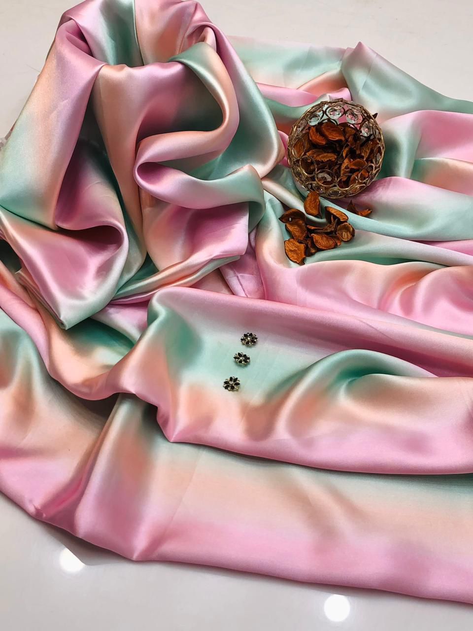 02-Piece Digital Printed Shamoze Silk Dress - Kapra Collection