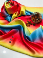 02-Piece Digital Printed Shamoze Silk Dress - Kapra Collection