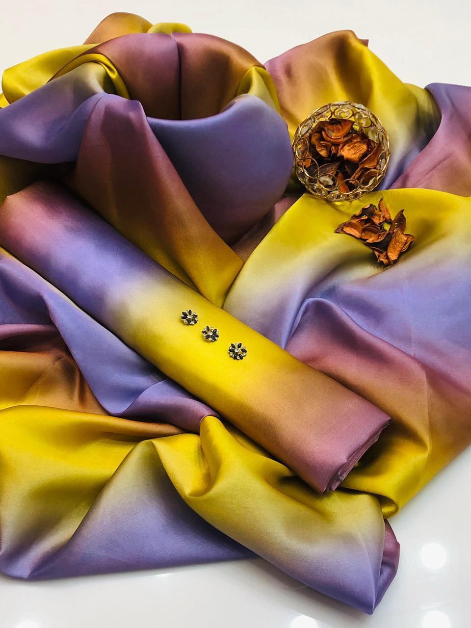 02-Piece Digital Printed Shamoze Silk Dress