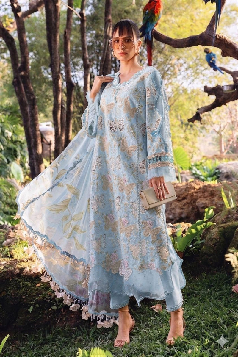 03-Piece Printed Lawn Suit - Unstitched - Kapra Collection