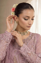 03-Piece Organza Suit With Embroidery - Unstitched - Kapra Collection
