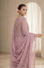 03-Piece Organza Suit With Embroidery - Unstitched - Kapra Collection