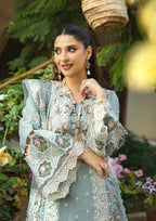 03-Piece Embroidered Lawn Suit With Net Dupatta | Unstitched