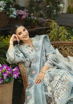 03-Piece Embroidered Lawn Suit With Net Dupatta | Unstitched