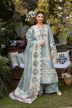 03-Piece Embroidered Lawn Suit With Net Dupatta | Unstitched