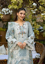 03-Piece Embroidered Lawn Suit With Net Dupatta | Unstitched