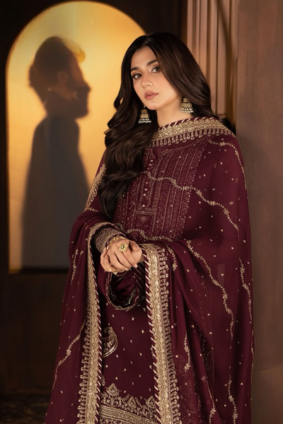 03-Piece Chiffon Suit With Embroidery | Unstitched