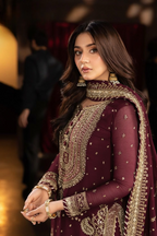 03-Piece Chiffon Suit With Embroidery | Unstitched